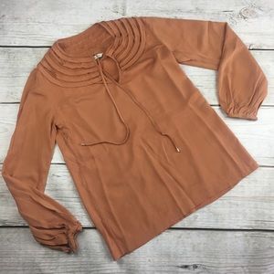 Diane VonFurstenberg- Brown Pleated- sz 0- Flaw